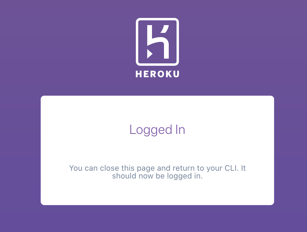 Heroku CLI logged in