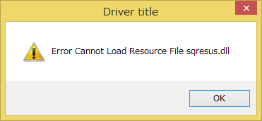 DriverTitle Error Connot Load Resource File sqresus.dll