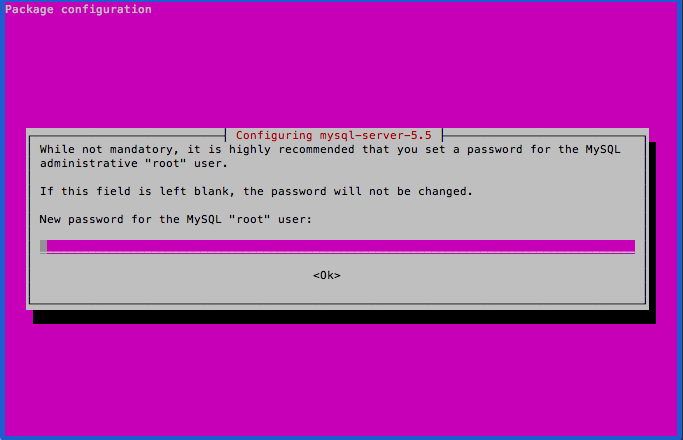 インストール zabbix 3.0 prompt mysql root user password